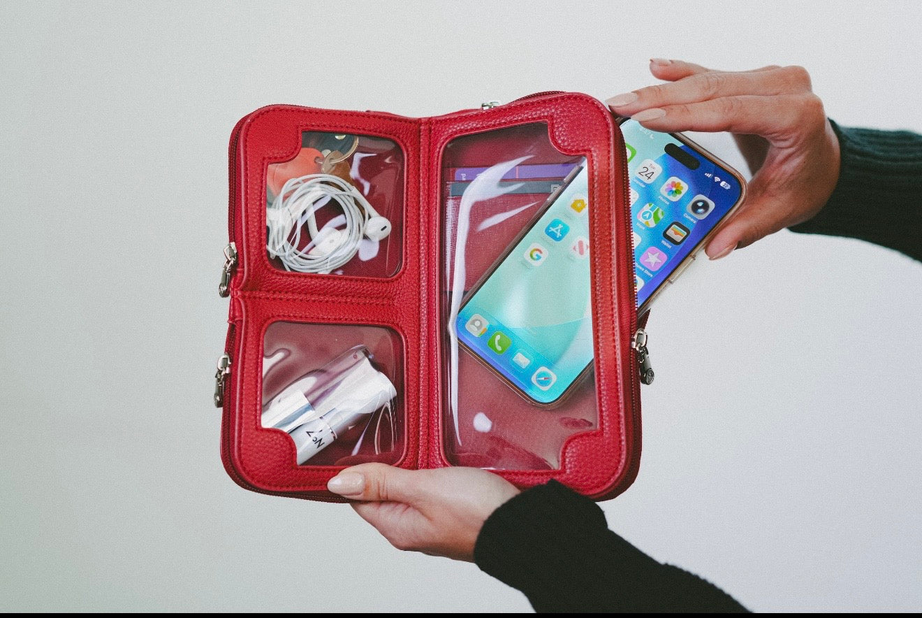 Hestia - Scarlet Crossbody | 3-Compartment Clamshell Opening