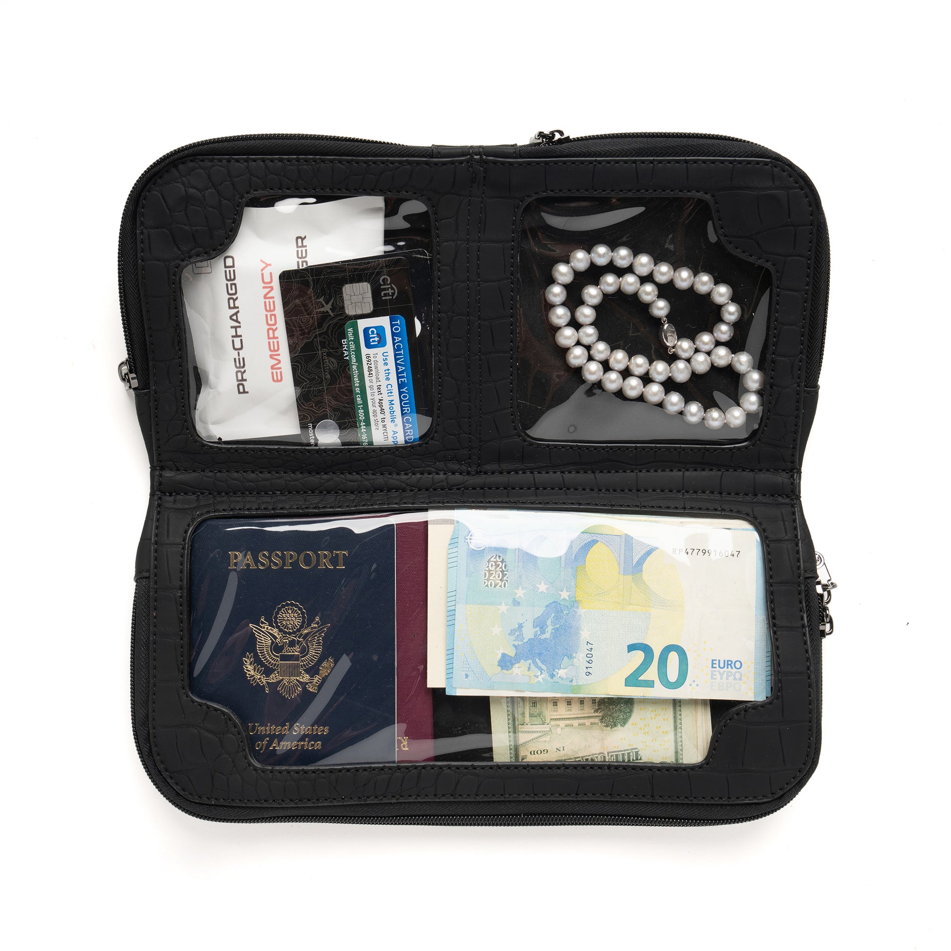 Interior view of the Osmand 11"x11" crossbody bag, highlighting its three spacious compartments for organized storage. The sleek, easy-to-wipe lining ensures simple maintenance, while the thoughtfully designed interior offers ample space for essentials. Crafted for both practicality and style, perfect for daily use or special occasions.