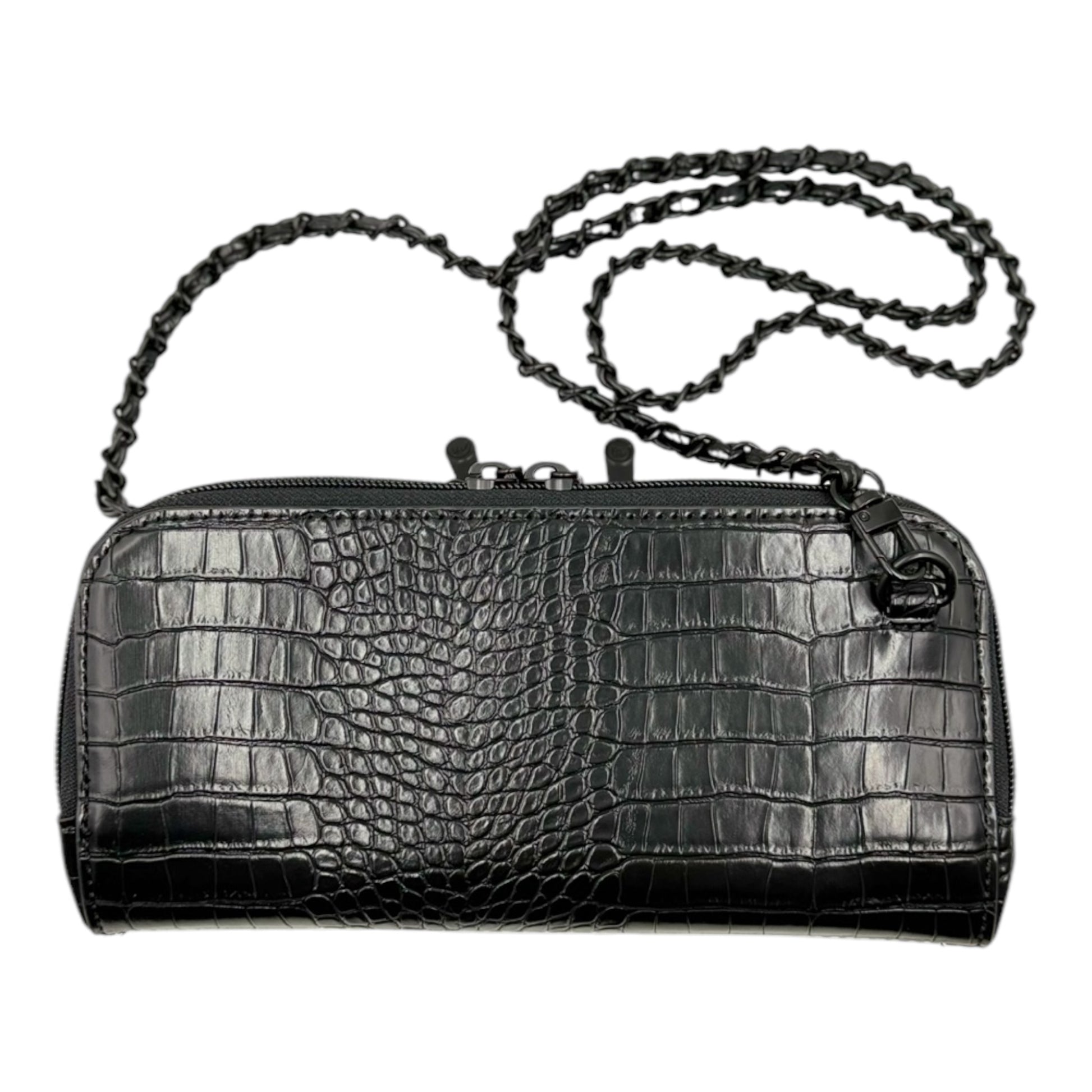 Osmand crossbody in shiny croc with chain strap