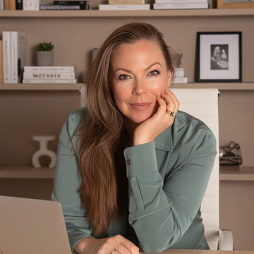MaBelle Bray, founder of Vitale by Myriad, at her desk.