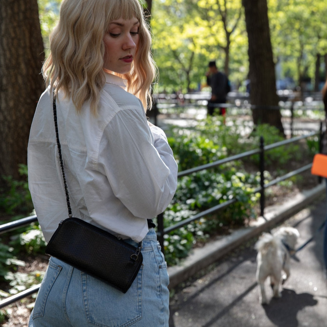 Vitale by Myriad Hestia black pebble mini crossbody in vegan leather
