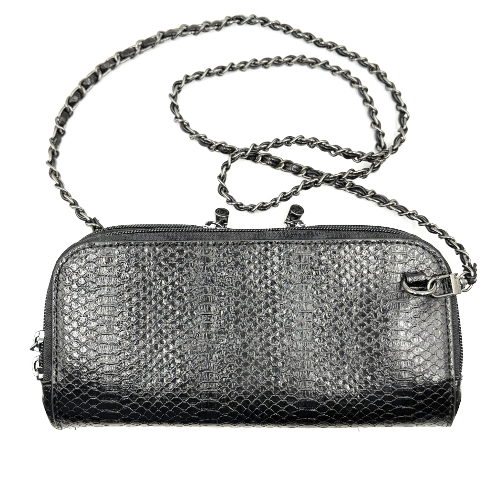 Vitale by Myriad snake print shoulder bag with chain strap - vegan leather handbag with organized compartments
