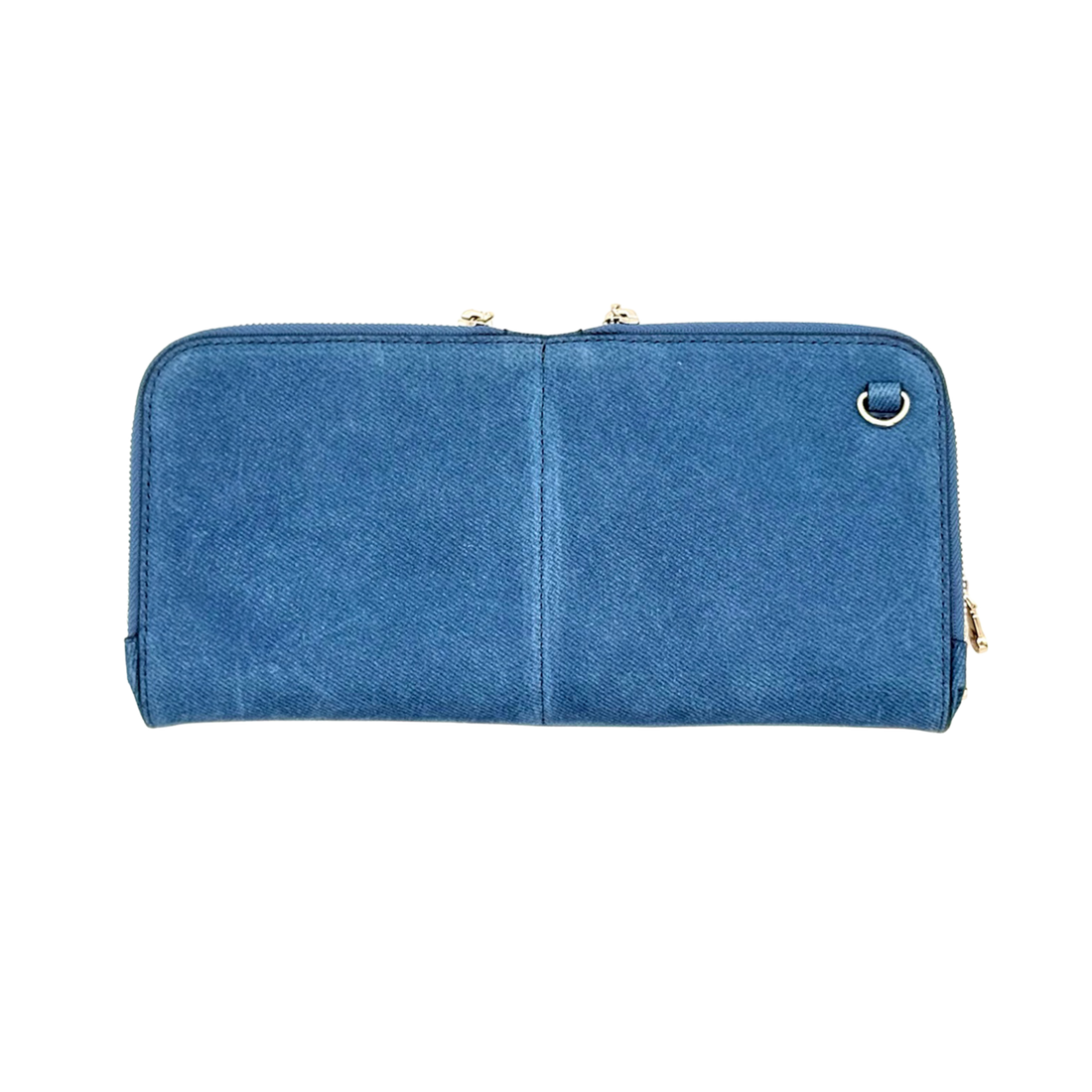 Zeloso leather clutch in Denim blue, Vitale + House of Alimena limited edition