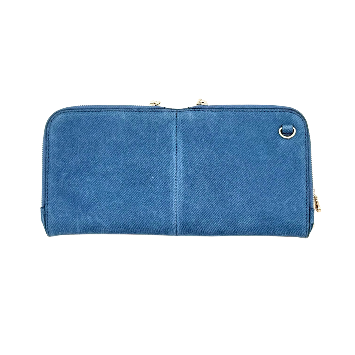 Zeloso leather clutch in Denim blue, Vitale + House of Alimena limited edition